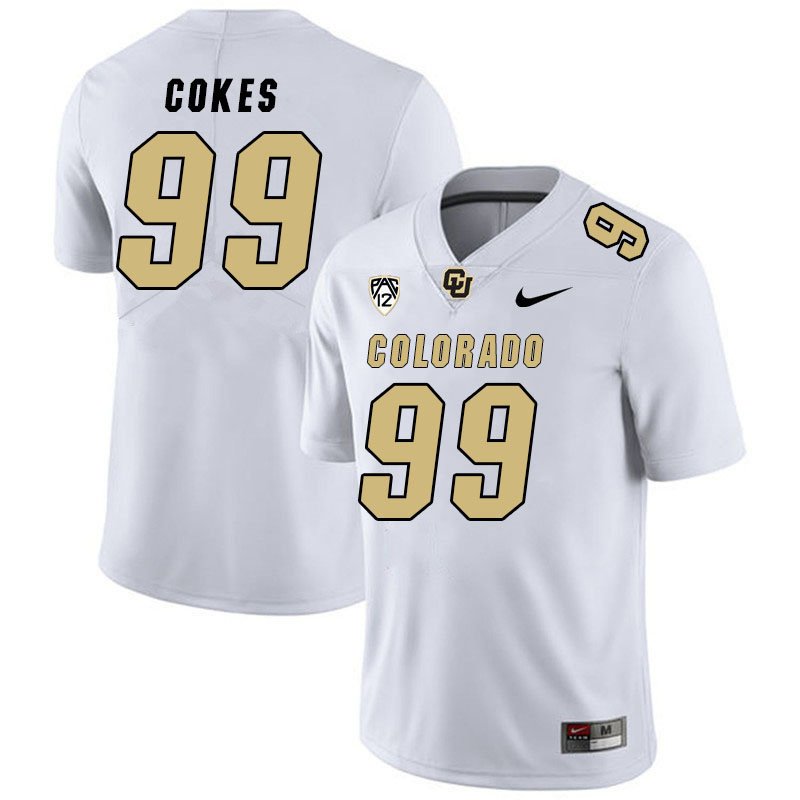 Men #99 Shane Cokes Colorado Buffaloes College Football Jerseys Stitched Sale-White - Click Image to Close